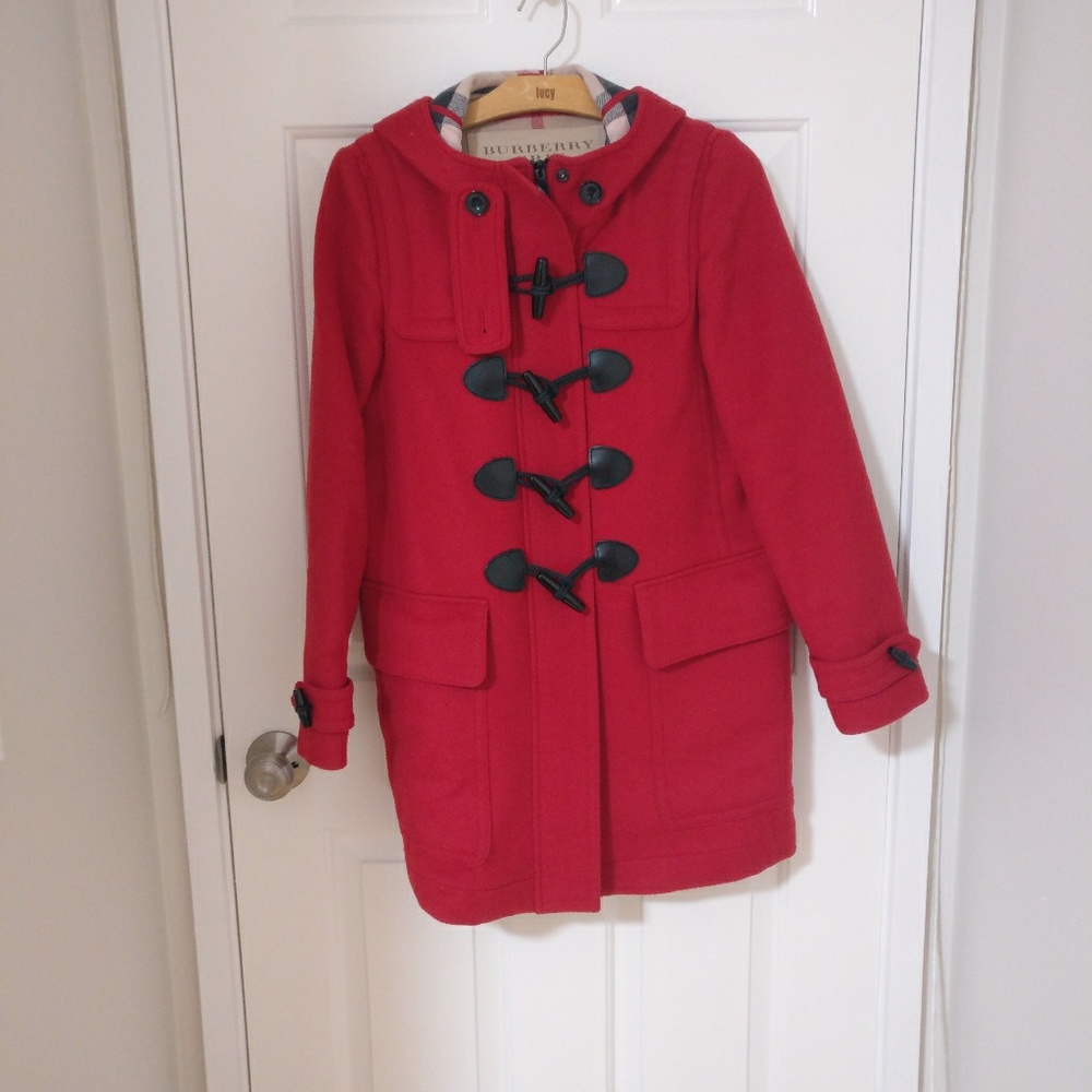 Women Burberry zip toggle wool coat US 4